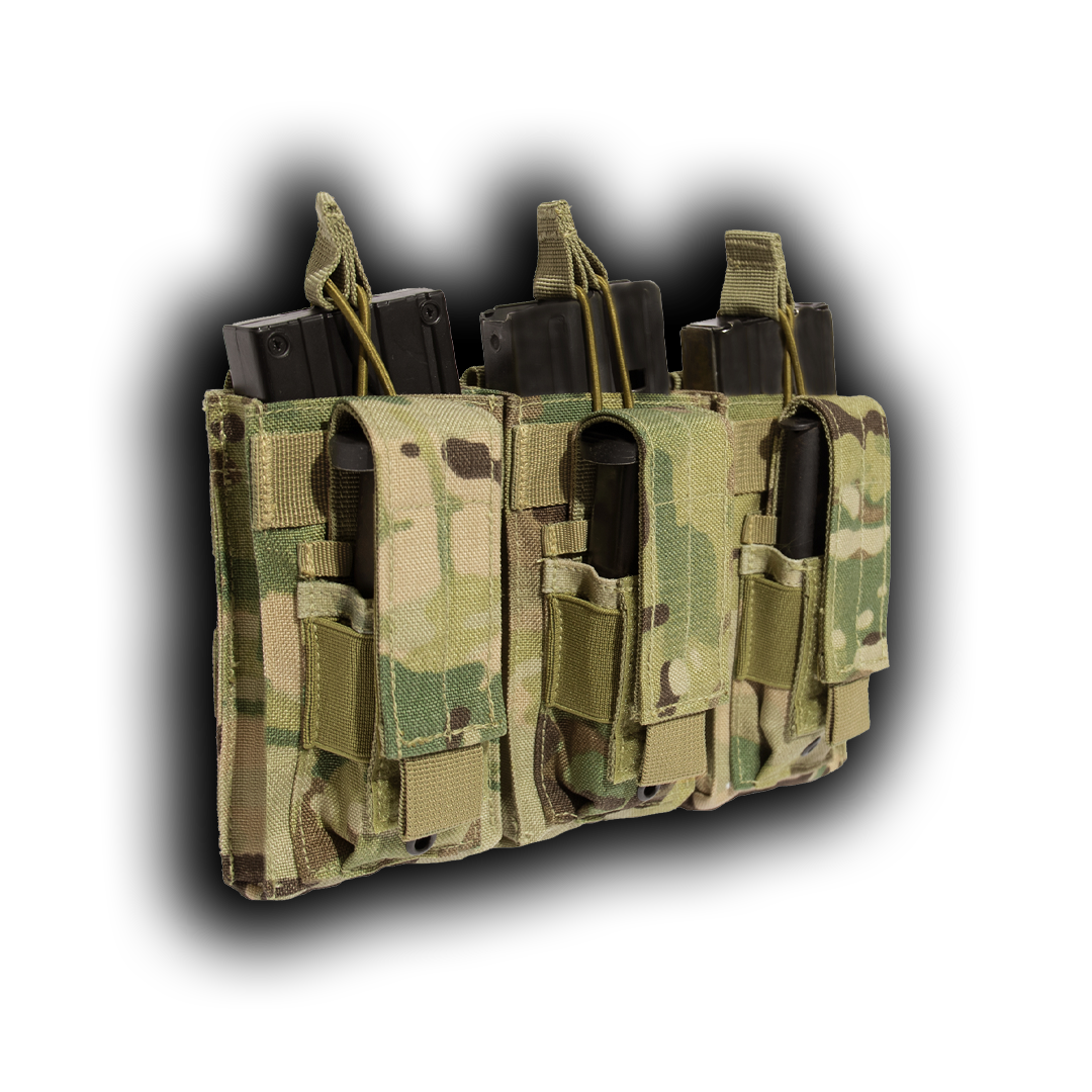 CTC MOLLE Triple Kangaroo Rifle and Pistol Mag Pouch