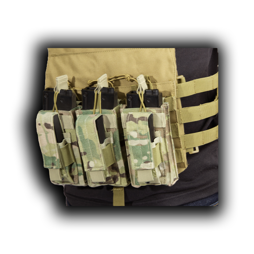 MOLLE Triple Kangaroo Rifle and Pistol Mag Pouch